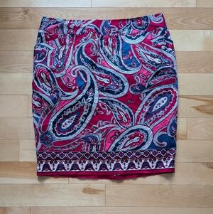 Charter Club Vibrant Paisley Pencil Skirt